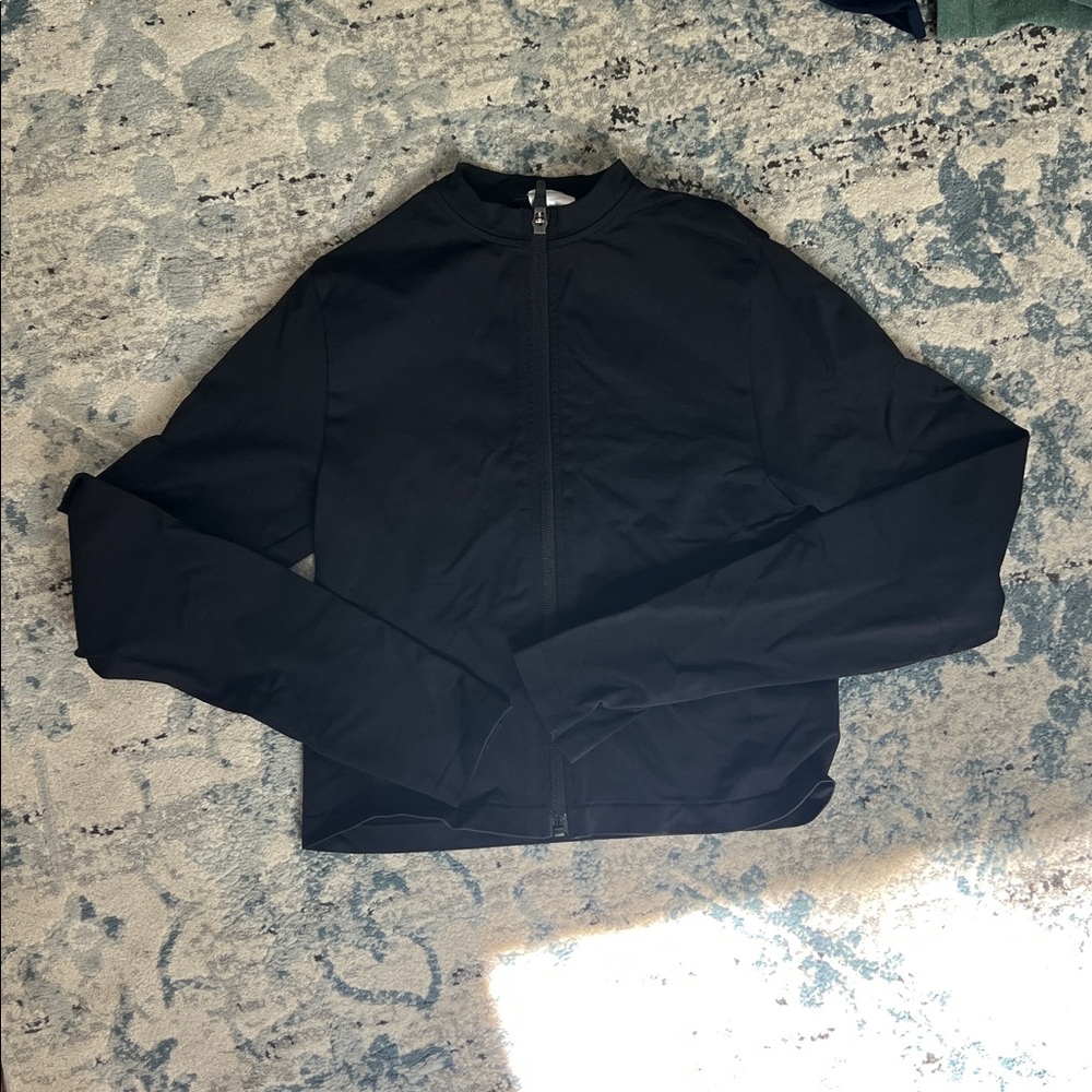 Gymshark Black Cropped Full-Zip workout top